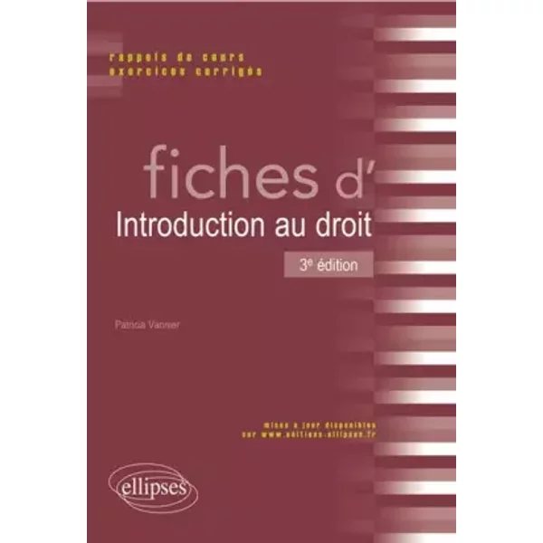 Fiches D'introduction Au Droit - Patricia Vannier-image