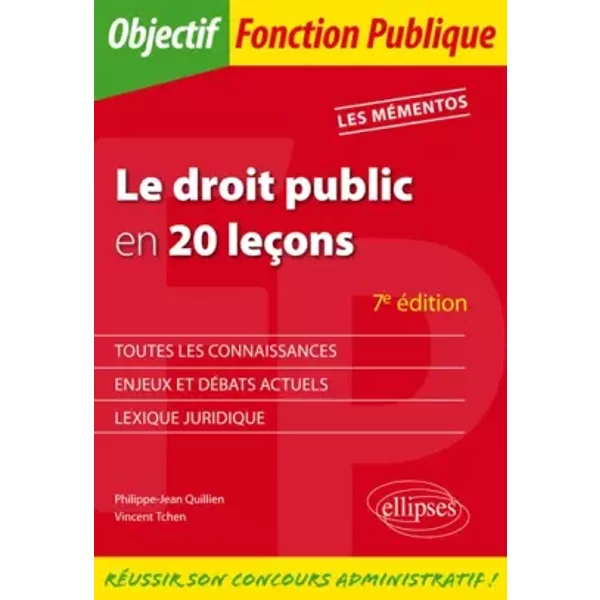 Le Droit Public En 20 Lecons 7E ÉDition - Philippe-Jean Quillien Et Vincent Tchen-image