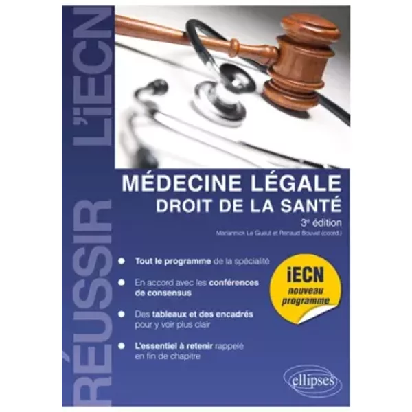 MéDecine LéGale, Droit De La Santé - 3E éDition - Collectif, Renaud Bouvet, Mariannick Le Gueut-image