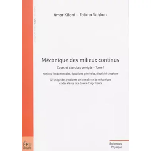 Mécanique des milieux continus - Amar Kifani - Fatima Sahban