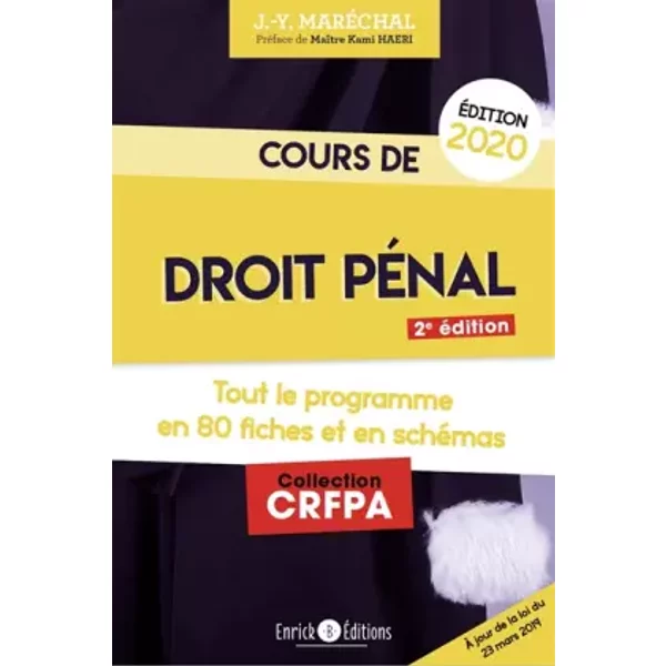 Cours De Droit PéNal - 2020: Tout Le Programme En 80 Fiches Et En SchéMas - Jean-Yves Marechal-image