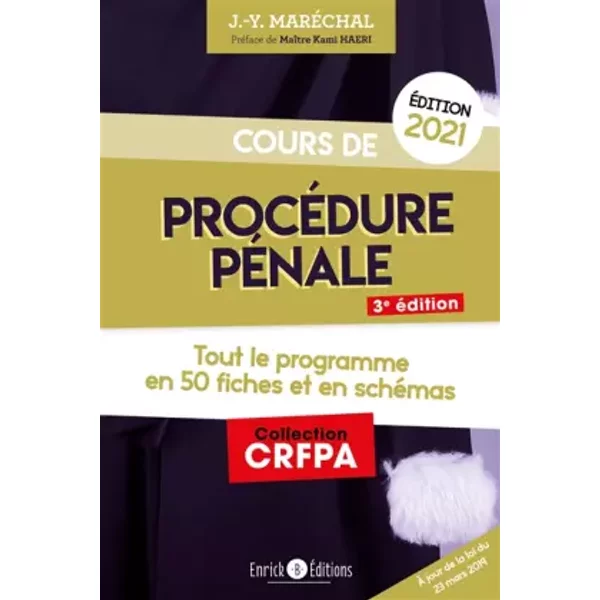 Cours De ProcéDure PéNale (2021) - Marechal Jean-Yves, Haeri Kami Et Marechal Jean-Yves-image