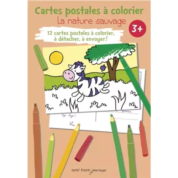 La nature sauvage: Cartes postales à colorier