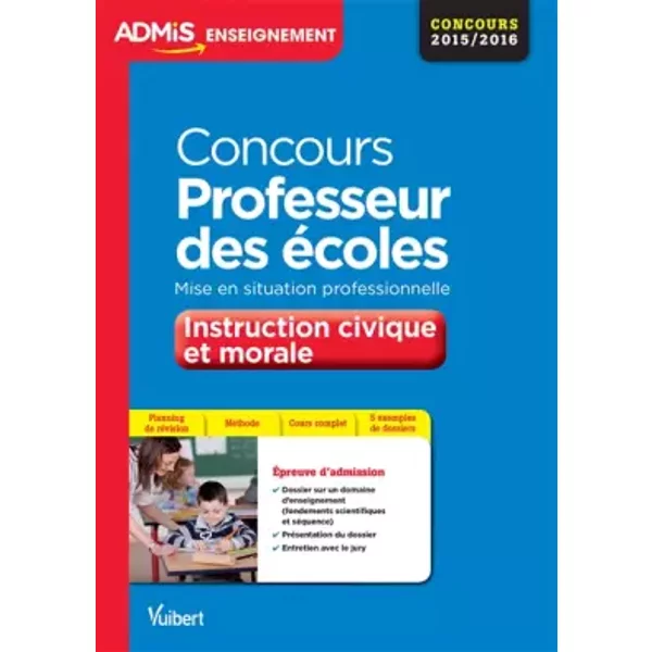 Concours Professeur Des éColes - Enseignement Moral Et Civique - Mise En Situation Professionnelle - Crpe 2016 - Marc Loison, BéNéDicte Delavenne, André Janson, Bernard Malczyk Et Isabelle Pasquier-image