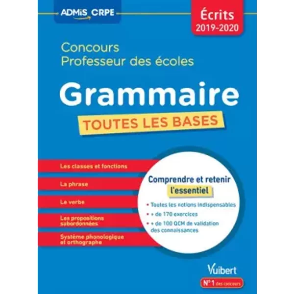 Concours Professeur Des éColes Toutes Les Bases En Grammaire - Collectif-image