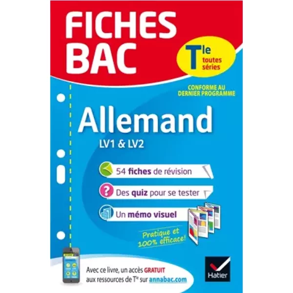 Fiches Bac Allemand Tle (LV1 & LV2): Fiches De RéVision Terminale Toutes SéRies - Michel Salenson-image