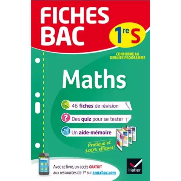 Fiches Bac Maths 1Re S: Fiches De RéVision PremièRe S - Hervé Kazmierczak Et Christophe Roland-image