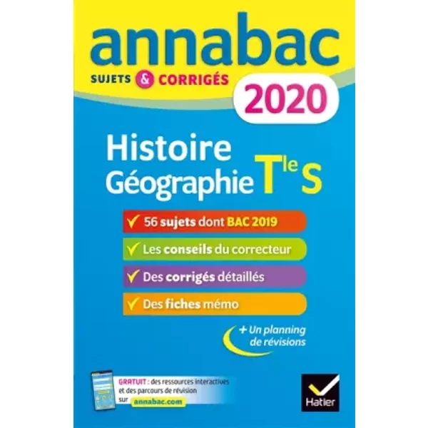 Annales Annabac 2020 Histoire-GéOgraphie Tle S: Sujets Et CorrigéS Du Bac Terminale S - Jean-Philippe Renaud-image