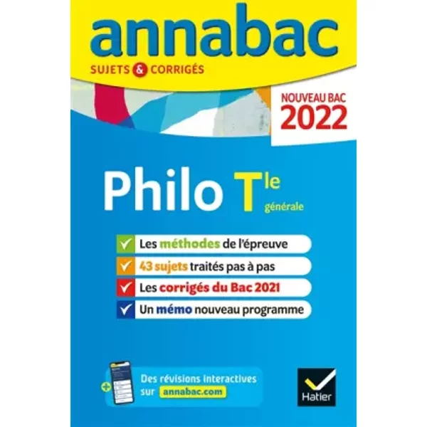 Annales Du Bac Annabac 2022 Philosophie Tle GéNéRale: MéThodes & Sujets CorrigéS Nouveau Bac - Sabrina Cerqueira, Johnny Brousmiche, Anthony Dekhil, Patrick Ghrenassia, Collectif-image