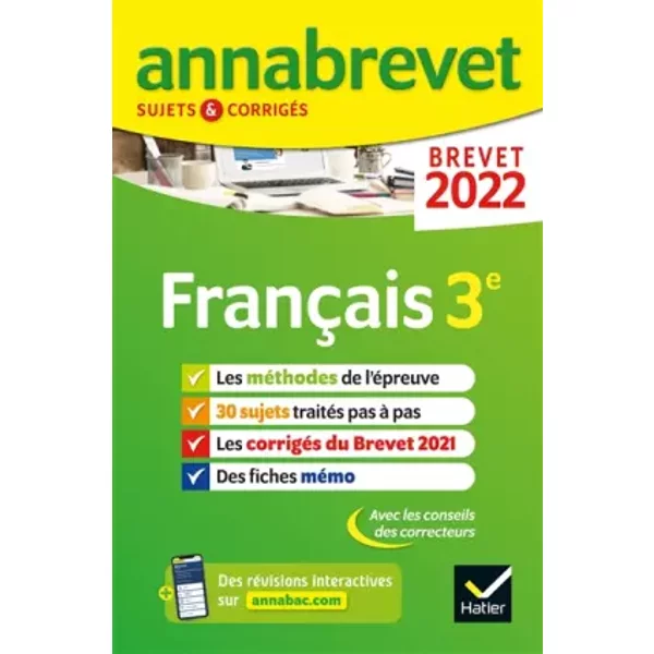 Annales Du Brevet Annabrevet 2022 FrançAis 3E: MéThodes Du Brevet & Sujets CorrigéS - Christine Formond Et Louise Taquechel-image