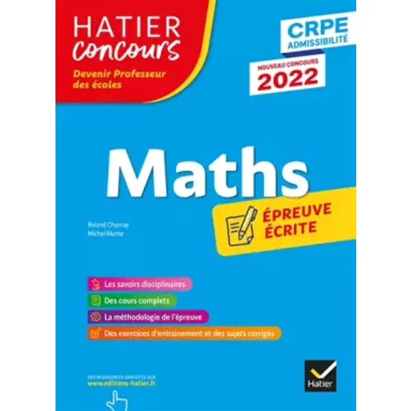 MathéMatiques - Crpe 2022 - Epreuve éCrite D'admissibilité - Roland Charnay, Michel Mante-image
