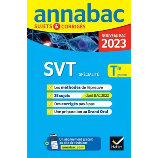 Annales Du Bac Annabac 2023 Svt Tle GéNéRale (SpéCialité): MéThodes & Sujets CorrigéS Nouveau Bac - Collectif-image