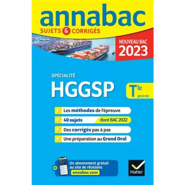 Annales Du Bac Annabac 2023 Hggsp Tle GéNéRale (SpéCialité): MéThodes & Sujets CorrigéS Nouveau Bac - Collectif-image