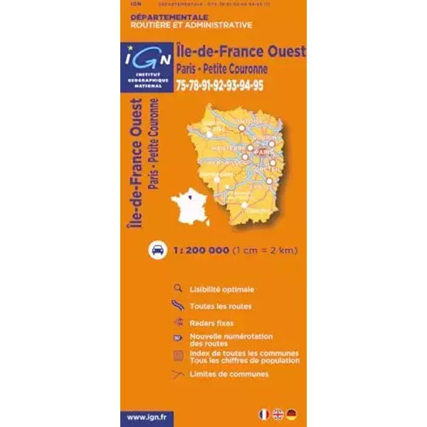 Ile-de-France Ouest Paris et petite couronne dép (721199) - ign
