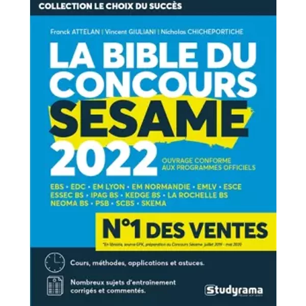 La Bible Du Concours Sesame 2022 - Franck Attelan, Vincent Giuliani, Nicholas Chicheportiche-image