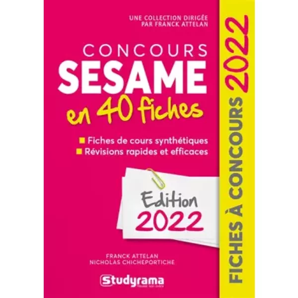 Concours Sesame En 40 Fiches: 2022 - Collectif-image