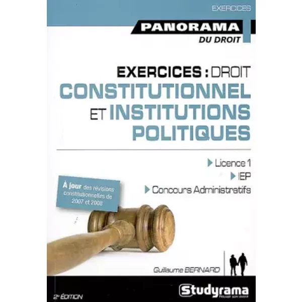Exercices Droit Constitutionnel Et Institutions Politiques 2 Edt - Guillaume Bernard-image