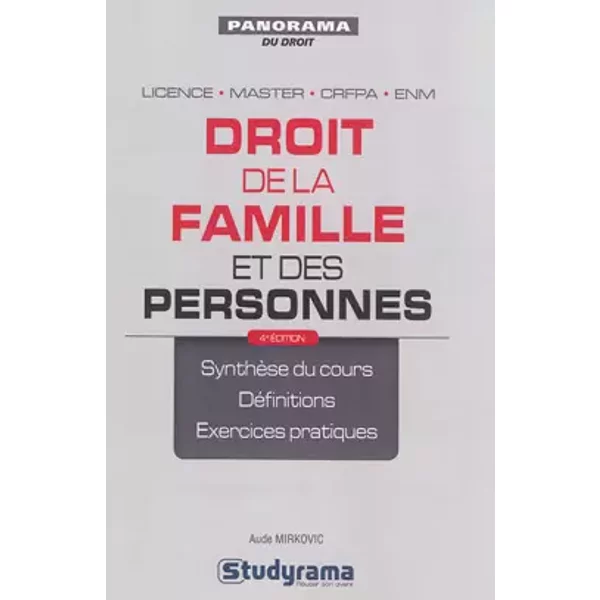 Droit De La Famille Et Des Personnes - Aude Mirkovic-image