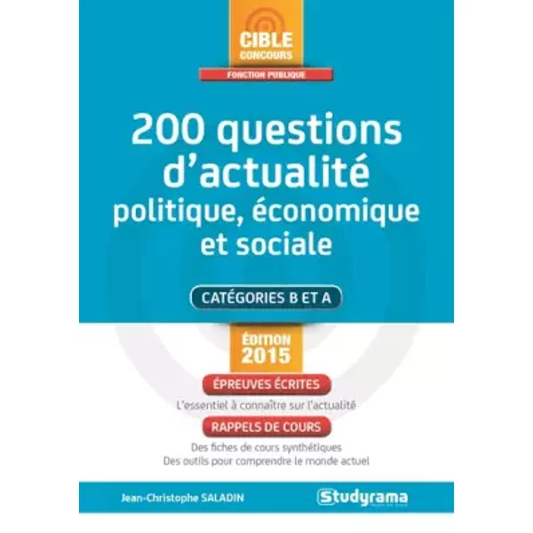 200 Questions D'actualité Politique éConomique Et Sociale - Jean-Christophe Saladin-image