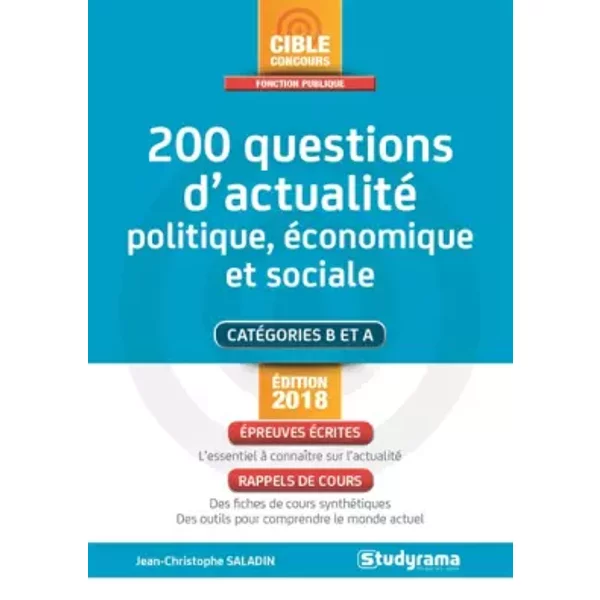 200 Questions D'actualité Politique éConomique Et Sociale Ed 2018 - JEAN-CHRISTOPHE Saladin-image