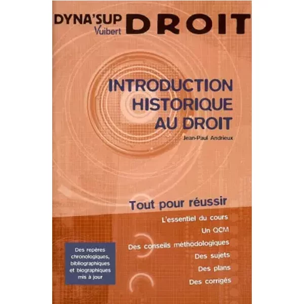 Introduction Historique Au Droit - Jean-Paul Andrieux, FréDéRic Debove-image