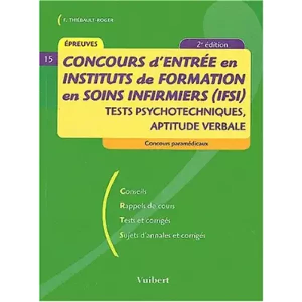 Concours D'entréE En Ifsi: Tests Psychotechniques D'aptitude Verbale - FrançOise ThiéBault-Roger-image
