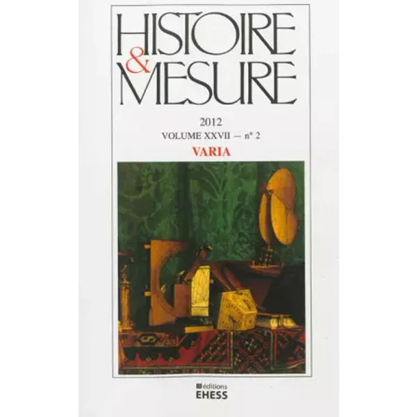Histoire Et Mesure 27/2 - Collectif-image