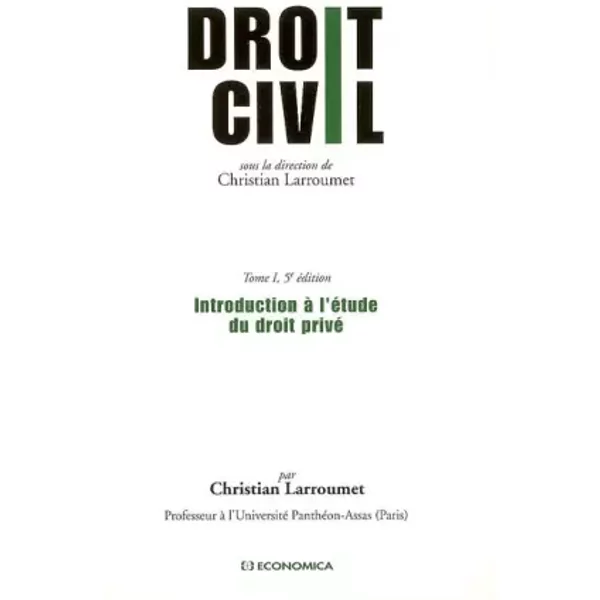 Introduction à L'éTude Du Droit Privé - Christian Larroumet-image