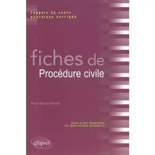 Fiches De ProcéDure Civile : Rappels De Cours Et Exercices CorrigéS - Ronan Bernard-Menoret-image