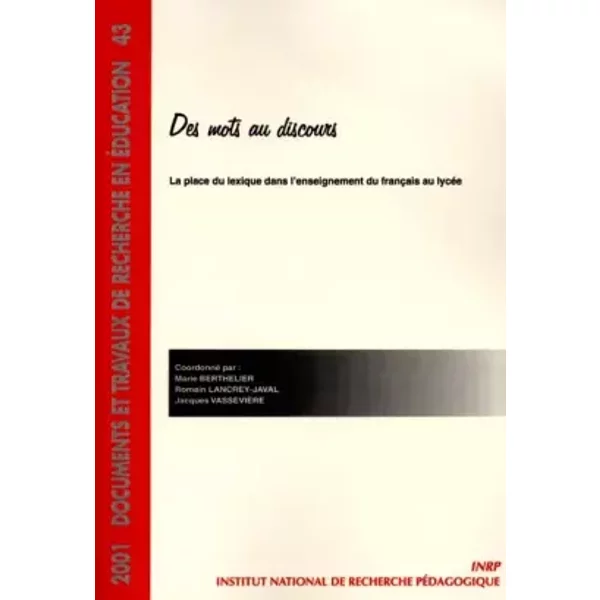 Documents Et Travaux De Recherche En éDucation - Romain Lancrey-Javal, Jacques VassevièRe Et Marie Berthelier-image