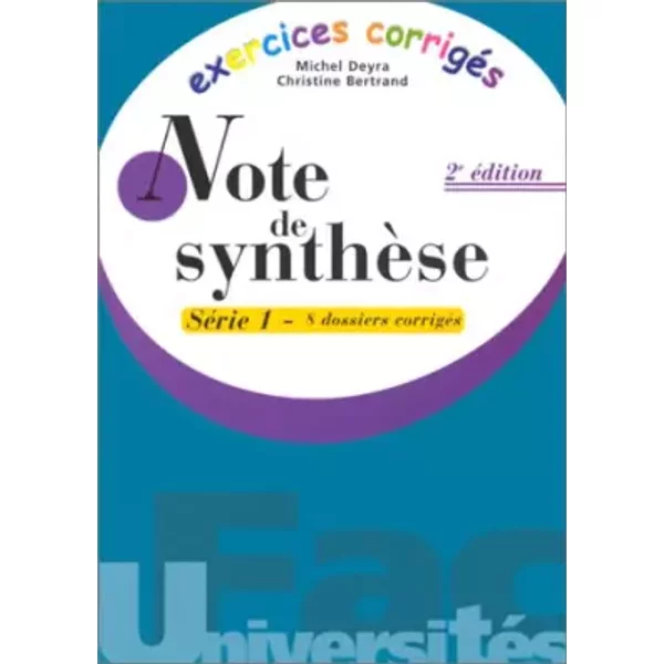 Exercices corrigés, note de synthèse 1 - Deyra