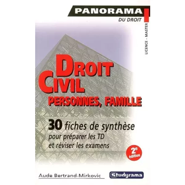Droit Civil : Personnes, Famille - Aude Bertrand-Mirkovic-image