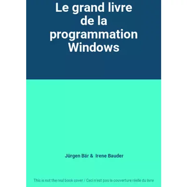 Le grand livre de la programmation Windows - Jürgen Bär, Irene Bauder