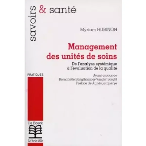 Management des unités de soins - Hubinon