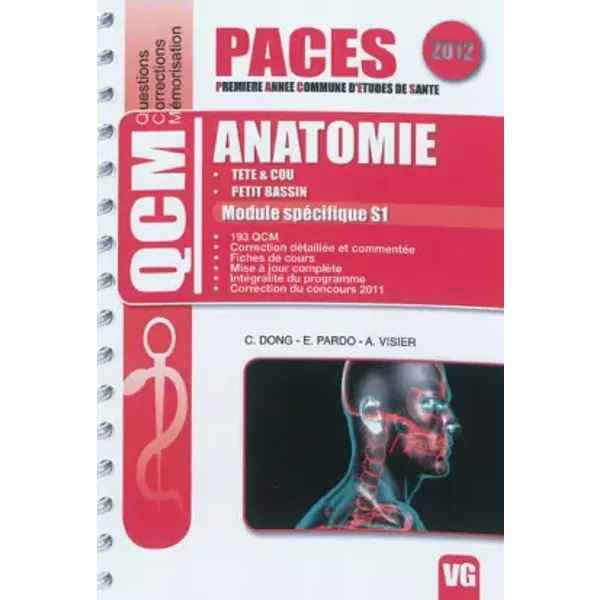 Anatomie TêTe & Cou, Petit Bassin : Module SpéCifique S1 - Catherine Dong, Emmanuel Pardo Et Antoine Visier-image