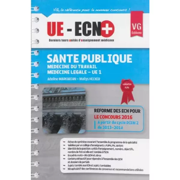 Santé Publique : MéDecine Du Travail, MéDecine LéGale UE1 - Adeline Markarian, Mailys Hecker-image