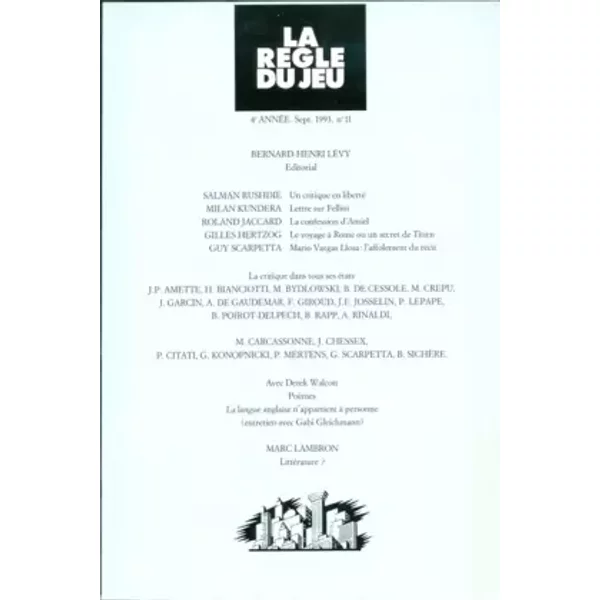 La RèGle Du Jeu N°11 - Bernard-Henri LéVy-image
