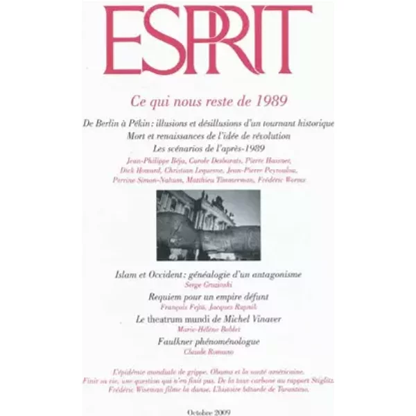 Esprit N°10 (Octobre 2009) - Ce Qui Nous Reste De 1989-image