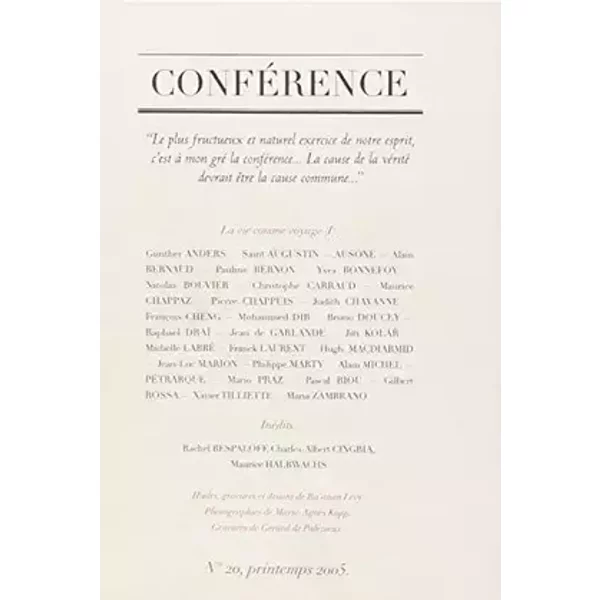 Conference N°20: La Vie Comme Voyage I - Collectif