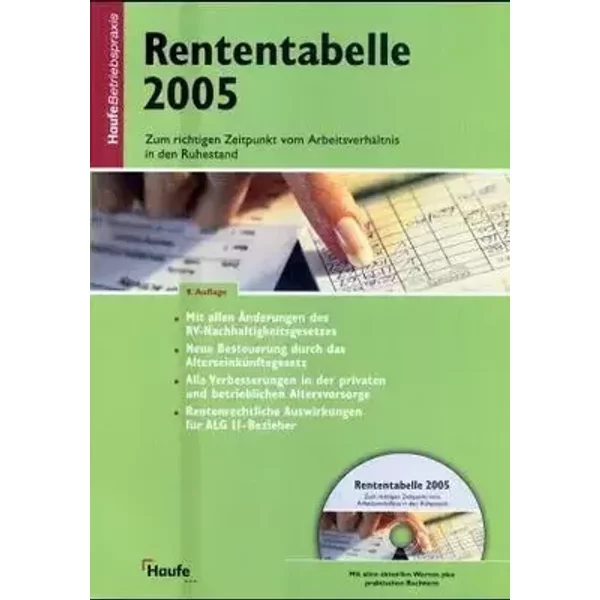 Rententabelle 2004. Zum richtigen Zeitpunkt vom Arbeitsverhältnis in den Ruhestand