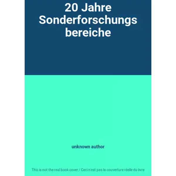 20 Jahre Sonderforschungsbereiche - unknown author