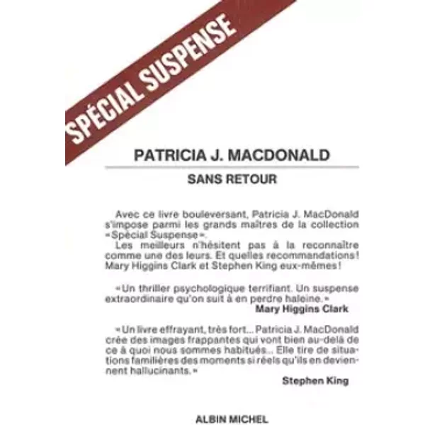 SANS RETOUR - MACDONALD PATRICIA.