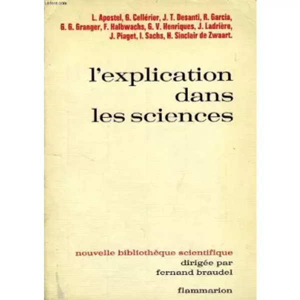 L'explication Dans Les Sciences - Collectif-image