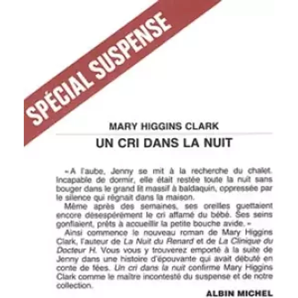 Un Cri Dans La Nuit. - Higgins Clark Mary.-image