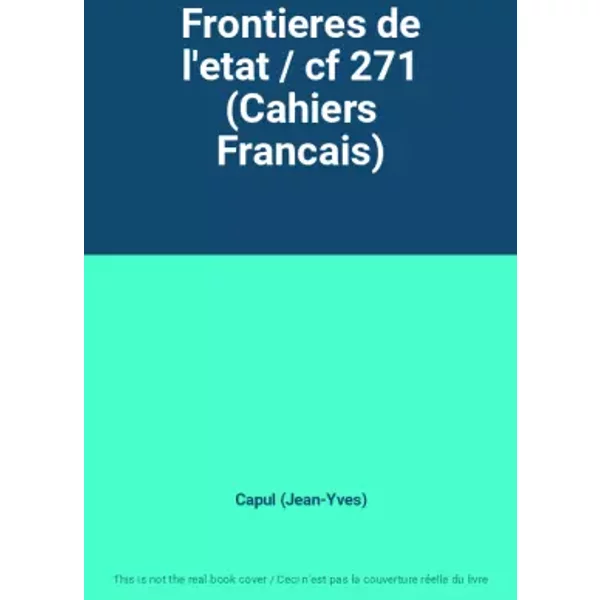 Frontieres De L'etat / Cf 271 (Cahiers Francais) - Capul (Jean-Yves)-image