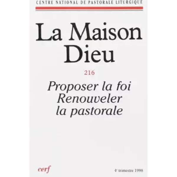 La Maison-Dieu NuméRo 216 Proposer La Foi - Renouveler La Pastorale - Collectif Snpls-image