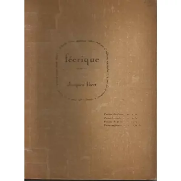 Féerique ... Partition de poche - Jacques Ibert
