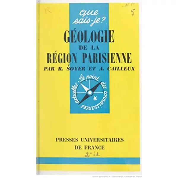 Géologie de la région parisienne in-8° br. 128 pp. 0, 094 kg
