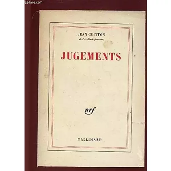 Jugements - Jean Guitton