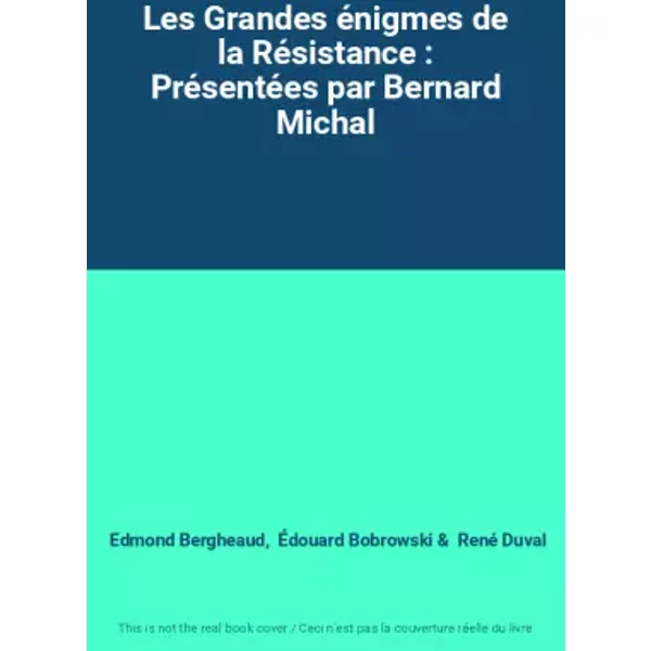 Les Grandes éNigmes De La RéSistance : PréSentéEs Par Bernard Michal - Edmond Bergheaud, ÉDouard Bobrowski, René Duval-image